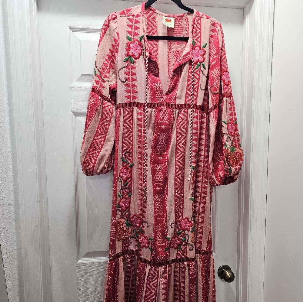 Floral Embroidered Pink Dress